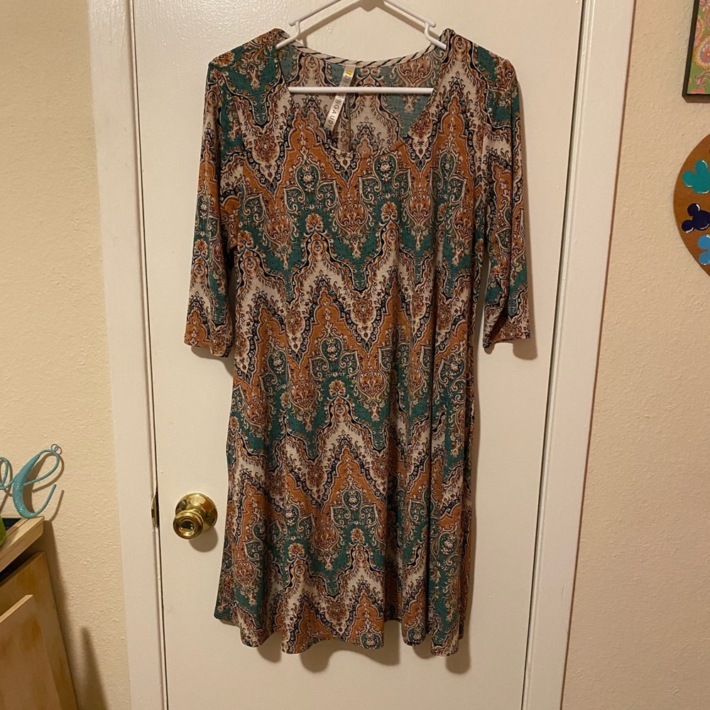 Dressin Gaudy Tent Dress with Pockets - One Size